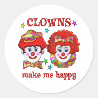 Sticker Rond Les clowns me rendent heureux