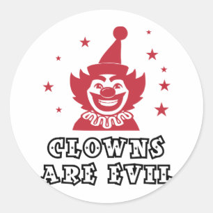 Sticker Rond Les Clowns sont malfaisants