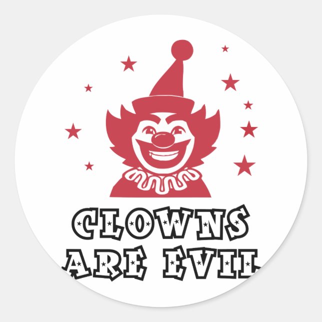 Sticker Rond Les Clowns sont malfaisants (Devant)