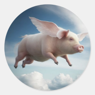 Sticker Rond Les cochons voleront !
