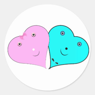 Sticker Rond les coeurs de m. & mrs