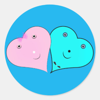 Sticker Rond les coeurs de m. & mrs