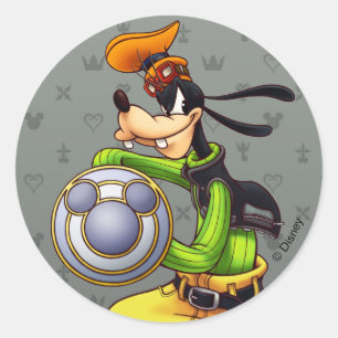 Sticker Rond Les Coeurs du Royaume  Capitaine Goofy du Chevalie