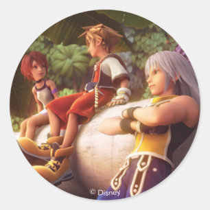Sticker Rond Les Coeurs du Royaume  Kairi, Sora et Riku Film St