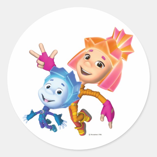 Sticker Rond Les correctifs | Simka et Nolik (Devant)