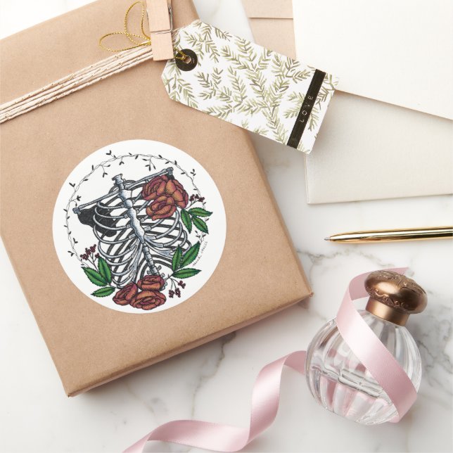 Sticker Rond Les côtes florales (Cadeaux)