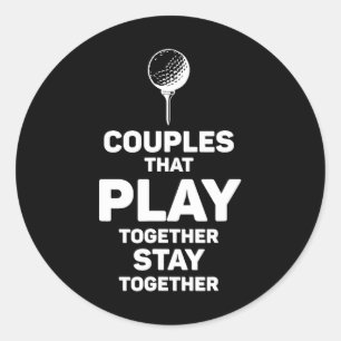 Sticker Rond Les couples qui jouent ensemble au golf restent en