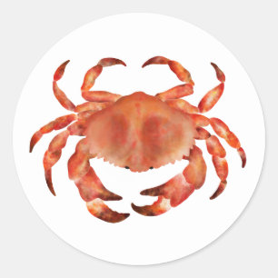 Sticker Rond Les crabes Côtes Balnéaires Nautiques