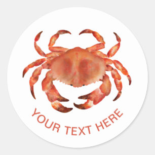 Sticker Rond Les crabes Côtes Balnéaires Nautiques