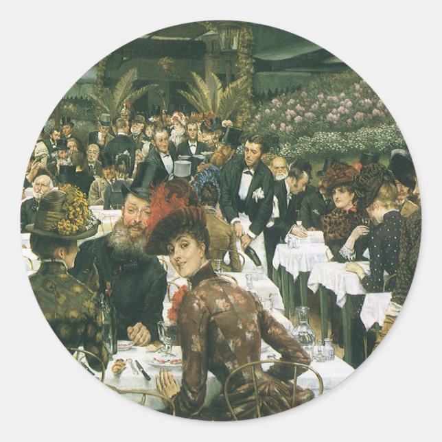 Sticker Rond Les dames de l'artiste par James Tissot, Art Vinta (Devant)