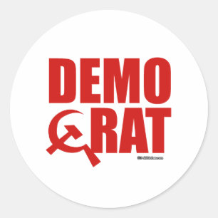 Sticker Rond Les démocrates sont communistes