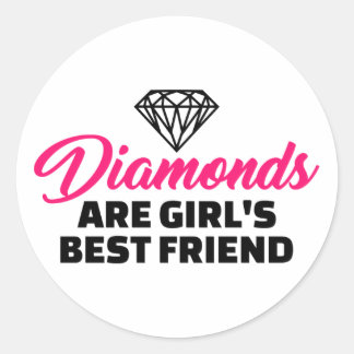 Sticker Rond Les diamants sont le meilleur ami de la fille