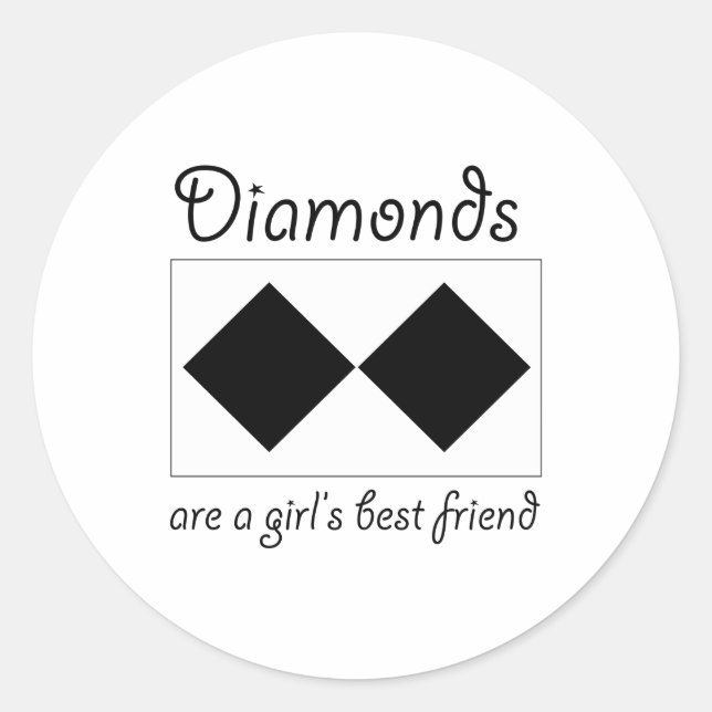 Sticker Rond Les diamants sont les filles meilleures amie (Devant)