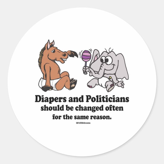 STICKER ROND LES DIAPRES ET LES POLITICIENS DEVRAIENT SOUVENT Ê (Devant)