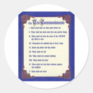 STICKER ROND LES DIX COMMANDEMENTS