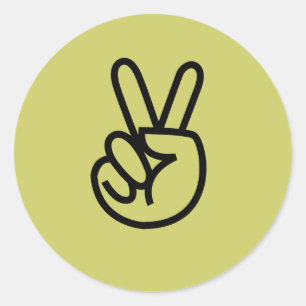 Sticker Rond Les doigts de la paix