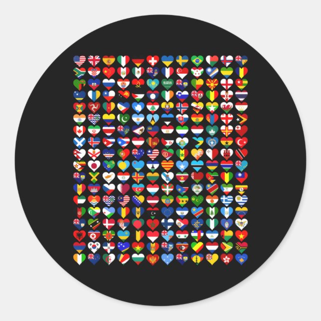 Sticker Rond Les Drapeaux Des Pays Du Monde Drapeaux Unité (Devant)