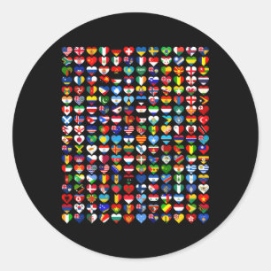 Sticker Rond Les Drapeaux Des Pays Du Monde Drapeaux Unité