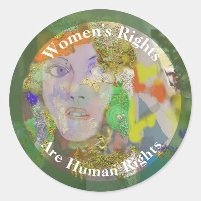 Sticker Rond Les droits des femmes sont le dessin des droits hu (Devant)