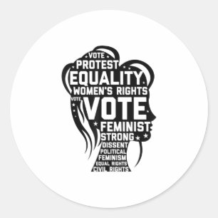 Sticker Rond Les droits des femmes votent les citations féminis