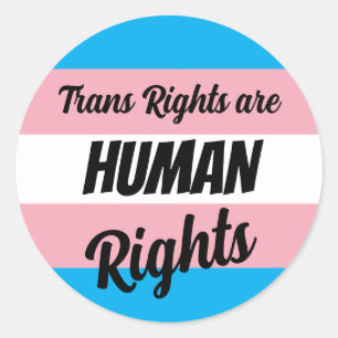 Sticker Rond Les droits trans sont des droits humains