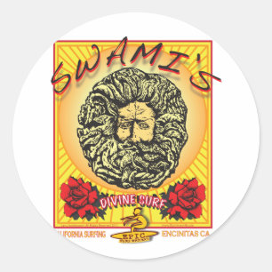 STICKER ROND LES ENCINITAS DE LA CALIFORNIE DE SWAMI