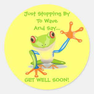 Sticker Rond Les enfants animaux drôles de grenouille mignonne