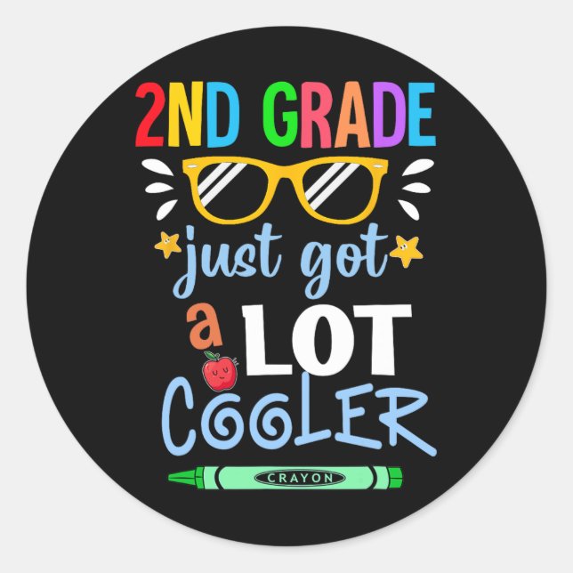 Sticker Rond Les Enfants De 2E Année N'Ont Que Beaucoup De Glac (Devant)