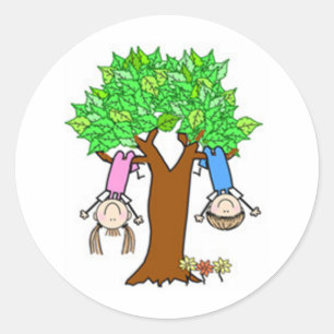 Sticker Rond Les Enfants Jouent Aux Chiffres Sticks