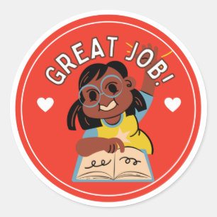 Sticker Rond Les enfants retournent à la motivation scolaire