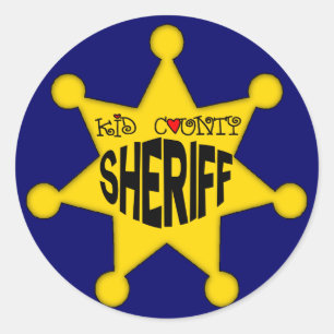 Sticker Rond Les enfants Sheriff T Chemises et cadeaux pour enf