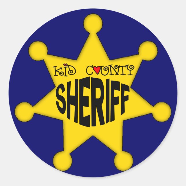 Sticker Rond Les enfants Sheriff T Chemises et cadeaux pour enf (Devant)