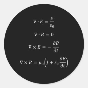 Sticker Rond Les Équations De Maxwell