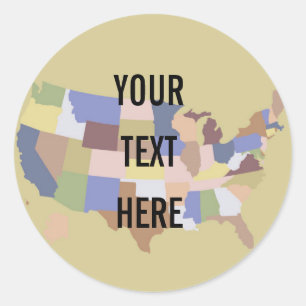 Sticker Rond Les Etats-Unis tracent l'arrière - plan
