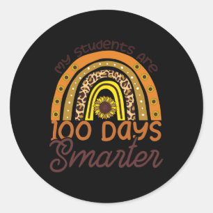 Sticker Rond Les Étudiants Sont 100 Jours Smarter Happy Enseign