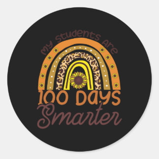 Sticker Rond Les Étudiants Sont 100 Jours Smarter Happy Enseign