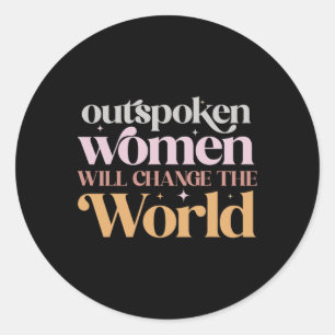 Sticker Rond Les Femmes Changeront Le Monde Le Pouvoir Féminist