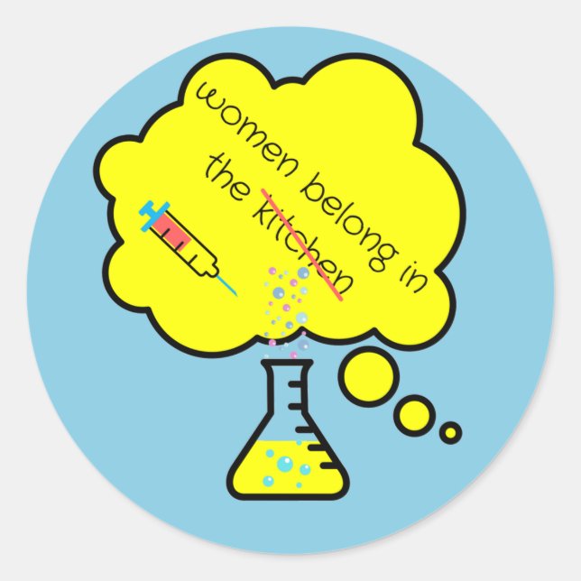 Sticker Rond Les femmes font partie du laboratoire (Devant)
