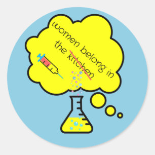 Sticker Rond Les femmes font partie du laboratoire