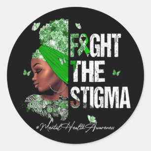 Sticker Rond Les femmes noires combattent la Stigma Mental Heal