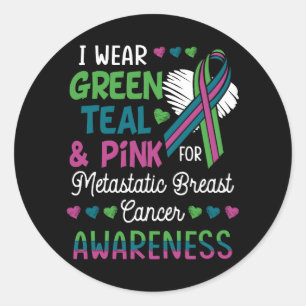 Sticker Rond Les Femmes Portent Le Rose Turquoise Vert Pour Le 