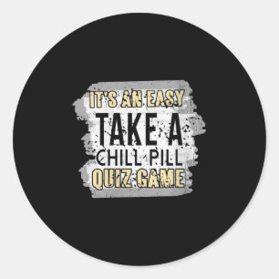 Sticker Rond Les Femmes Prennent L'Esprit Pause Drôle Quiz Jeu