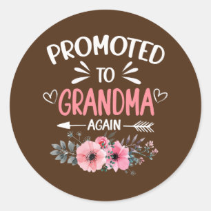 Sticker Rond Les femmes promues à grand-mère à nouveau Fleur