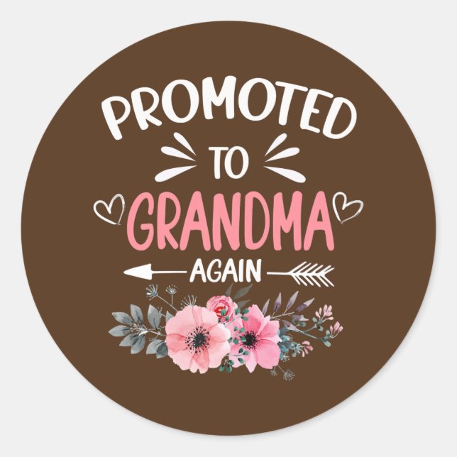 Sticker Rond Les femmes promues à grand-mère à nouveau Fleur No (Devant)