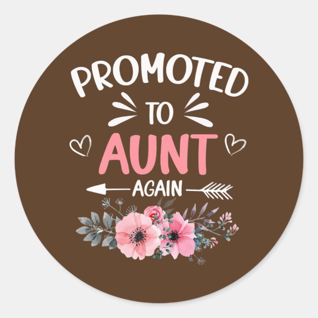 Sticker Rond Les femmes promues à Tante de nouveau Fleur Nouvel (Devant)
