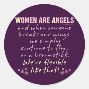 Sticker Rond Les femmes sont des anges