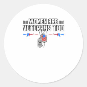 Sticker Rond Les femmes sont des vétérans trop US AIR FORCE Chi