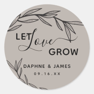 Sticker Rond Les Feuilles Laurel laissent l'amour grandir Maria