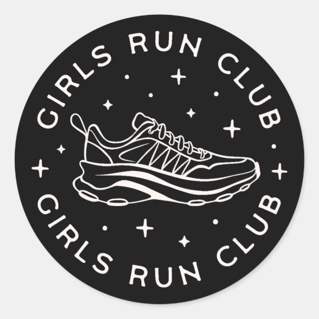 Sticker Rond Les filles courent club de course (Devant)