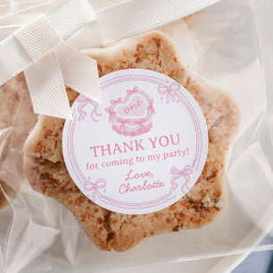 Sticker Rond Les Filles De Bow Rose Voulaient Être Un Anniversa